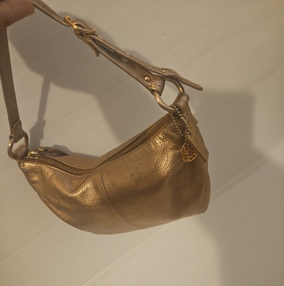 Coach Allie Leather Hobo Shoulder Bag Purse Tote 13655 Metallic Rose Gold  Y2k - Picture 5 of 13